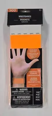 Amscan Wristbands Orange 500 Count Sequential Numbers & Glows Under Black Light