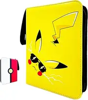Trading Card Binder, Cards Holder 400 Pockets, Portable Zipper Waterproof Card Folder with 50 Removable Sleeves Collector for TCG MTG Yugioh Baseball Football Cards Games for Kids Gift