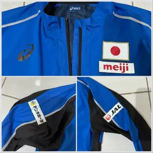 [選手配給] ASICS 亞瑟士 日本角力國家代表隊 風衣外套+長褲套裝 (藍／M) 日本隊