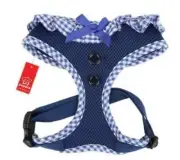 Puppia Dog Harness, No Pull, Adjustable Soft Mesh, Vivien Navy Blue, S, M, L