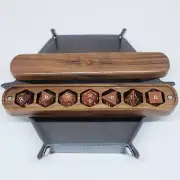 COMBO/Sandstone Gemstone Dice Set Wooden Box/Dice Set/Black Cherry Wood Box/Tray