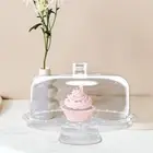 Transparent Cake Display Stand Acrylic Dessert Plate Cupcake Tray Bread