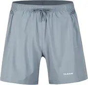 [TLRUN] Men's 2 in 1 Running Racing Shorts Lightweight 3.5 Inch Quick Dry Marathon Workout Gym Yoga Shorts Zip Pocket