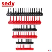 6Pcs Socket Organizer Set Socket Storage Tray Case with Double Rows 1/4 3/8 1/2"