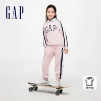 在飛比找momo購物網優惠-【GAP】女童裝 Logo圓領長袖長褲家居套裝-粉紅色(89