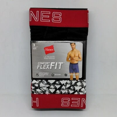 Men's Hanes Ultimate ComfortFlex Fit 3-Pack Boxer Briefs Size XL 40-42"