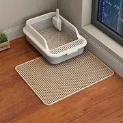 ERHAOG Cat Litter Mat Cat Litter Trapping Mat, 45 x 30 cm Honeycomb Double Layer Design, Urine and Water Proof Material, Scatter Control, Less Waste, Easier to Clean,Washable yellow