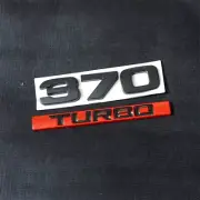 1 Set Black 370 TURBO Matte Red Metal Decal Badge Emblem Sticker GT Power Sports (for: Peugeot)