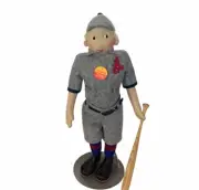 Steiff Baseball Player Germany 18" stuffed animal plush figure 411656 tag vtg