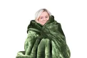 Laura Hill 600GSM Faux Mink Blanket Double-Sided Queen Size Soft Plush Bed Throw Rug 220 X 240cm - Green