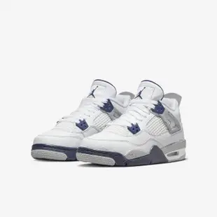 【NIKE 耐吉】AIR JORDAN 4 RETRO GS MIDNIGHT NAVY 大童鞋 女段 白色(408452-140)