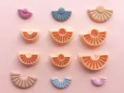 Embossed Semi Circle Polymer Clay Cutters | Spring Flower Theme | Maxi mini