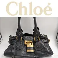 在飛比找蝦皮購物優惠-【皮老闆】二手真品 chloe 鎖頭包 手提包 (D2)