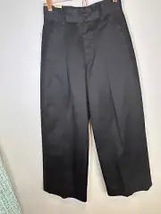 Double RL Ralph Lauren Black Wide Leg Button fly Tuxedo Stripe Pants 25 NWT $395