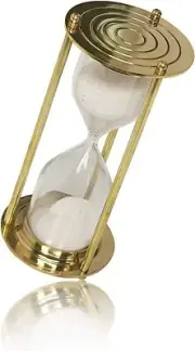 Vintage Brass Small Glass Sand Timer Shiny Hourglass Game Toy Desk 1 minute Clok