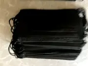 46 Pcs 3-Ply Face Mask Black Disposable Non Medical Surgical Earloop Mouth Cover