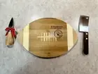 Football Shaped Bamboo Cutting Serving Board & Mini Cleaver and Cheese Knife