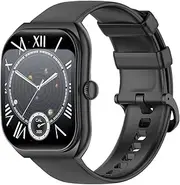 Smart Watch for Women Men for Android iOS,2.01" IPS Display, 3ATM Waterproof, HD Bluetooth Voice Call Pedometer Multi-Sport Modes&Women's Activity Tracker,Black