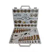 45 Pc Tap & Die Set Titanium Coated SAE Standard Coarse Threads Handle Wrench