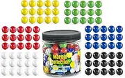 Chinese Checkers Glass Marbles, Set of 60, 10 of Each Color, with Portable Container