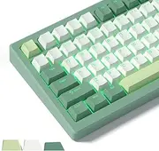 Womier Shine Through Keycaps, PBT Keycaps 60 65 75 100 Percent Cherry Profile Custom Key caps Set for Cherry Gateron MX Switches Mechanical Keyboard-Green Creamy