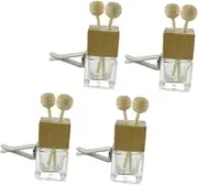 Cabilock 4Pcs Aromatherapy Glass Diffuser Bottles for Car Essential Oil Organizers Sturdy Air Freshener Decoration Design with Strong Sealing for Freshening Up Your