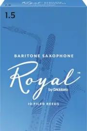 Rico Royal Baritone Sax Reeds, Strength 1.5, 10-pack