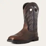 Ariat 10034718 Groundwork Wide Square Toe Western Work Boots for Men - Brown -