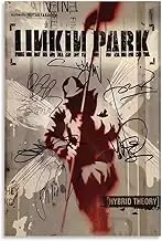 Linkin Poster Park Rock Band Music Album Retro Vintage Signed Cover Canvas Painting Wall Art Picture Home Decor Print For Bedroom Living Room Dorm Study Bar Office 12x18inch(30x45cm)