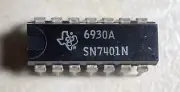 T.I. SN7401N Quad 2 Input NAND Gate - NOS - Vintage 1969 Date Code