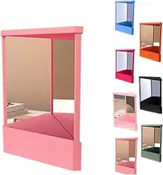 Non-Reversing Mirror, True Image Reflection, Real Reflections Beauty Mirror, Non Magnifying Tabletop Mirrors, for Makeup Vanity & Beauty (Dark Pink,Large)