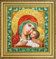 Bead embroidery kit Icon of the Mother of God Kasperovskaya hand needlework