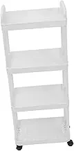 FUNNETOYU Multi Purpose Trolley Storage Shelf with Wheels and Hooks Versatile Organizer Cart for Kitchen Bathroom to Move and Access Stylish and Functional Design