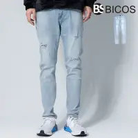 在飛比找蝦皮購物優惠-【BICOS】牛仔褲 大彈力 質感 淺洗色 刷破 彈性 韓板