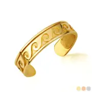 Gold Woman's Tranquil Waves Minimalist Toe Ring