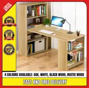 Home Office Computer Desk Student Study Workstation w 6 Storage Shelves 4 Colors