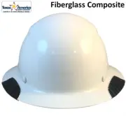 DAX Fiberglass Composite Lift Safety Full Brim Hard Hat - White