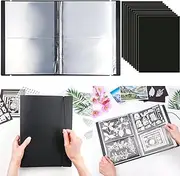10 Pieces 0.3mm Thick Magnetic Sheets & 80 Pockets/20 Pages Storage Album for Stamps and Cutting Dies Storage Book Organizer for Storage Die Cutting DIY Scrapbooking Card Making