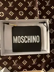Authentic Moschino Logo Small Wallet Black /White New With Tags