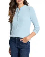 Nzt By Nic+Zoe Long Sleeve Henley Top
