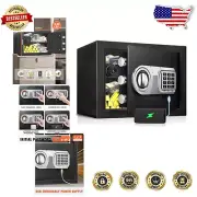 Sturdy 1.3 Cu Ft Small Safe Box with Alarm & Emergency USB-C for Home Security