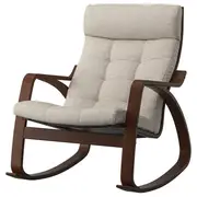 POÄNG rocking-chair, brown/Gunnared beige