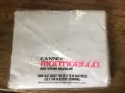 Vintage Cannon Monticello No Iron Muslin Twin Flat Sheet White NEW