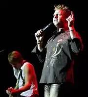 Gary LeVox of Rascal Flatts with guitarist Joe Don Rooney in the b - Old Photo