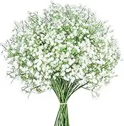 Babys Breath Artificial Flowers,6 Bundles Fake Flowers Faux Flowers Red Real Touch Faux Gypsophila Bouquet Fake Silk Plants Decor for Home Wedding Bouquets Floral Arrangement (White)