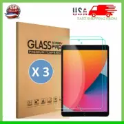 {3-Pack} HD Clear Tempered Glass Screen Protector For iPad 10.2 7th 8th 9th Gen
