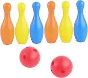 GANAZONO 2Pcs Plastic Bowling Set Height Balls Pins Storage Rack Fun Game for Lightweight Durable Bowling for Play
