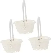 Gatuida 3 Pcs Decorative Woven Flower Baskets Multi Functional Floral Arrangement Holders Rustic Storage Baskets for Home and Garden Decoration