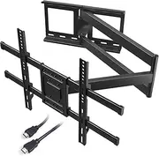 BONTEC TV Wall Bracket with Extra Long Articulated Arm for 32-75 inch up to 60 kg, Universal Long Reach Arm TV Wall Mount with Tilt, Swivel, Rotate, Full Motion TV Wall Mount, Max VESA 600x400mm