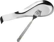Krujecnt Stainless Steel Spoon Rest, Spatula Holder, Spoon Rest Stainless Steel Spoon Ladle Holder Spatula Rest for Kitchen Stove Top Dishwasher Safe